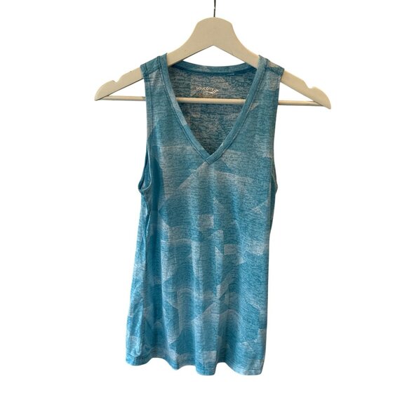 Saucony Womens Athletic Tank Top Blue V Neck Sleeveless Size Small - Picture 2 of 8